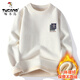 Woodpecker (TUCANO) sweater for men's new autumn and winter integrated velvet sweater for men's plus velvet thickened warm base shirt top for men 829~white XL ~115-135Jin [Jin equals 0.5 kg]