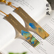 Zhang Xiaofeng bookmark metal Chinese style antique brass creative book French festival gift bookmark high-looking four treasures study decoration thousands of miles of rivers and mountains bookmark gift box (pair)