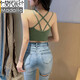 Modal Summer Back Bra All-in-one Tube Top Shockproof Sports Bra Women's Camisole Bottoming Shirt Sexy Outer Vest Top Slim Black M Suitable for 80-110 Jin Jin equals 0.5 kg