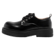 Shelley Jones Chaussures en cuir décontractées Summer Ins Niche Commu au grand chef de style britannique Teen Sole Round Round Head Derby Chaussures 9910 Black 40
