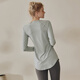LULULMCCTN long-sleeved yoga top women's Pilates professional training sports running fitness top white L