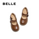 Belle Bow Tie Comfortable Fashion Shoes Women's Mall Same Style Princess Shoes Children's Shoes A6030A85 Brown 28