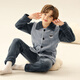 Catman plus velvet and thickened comfortable cotton velvet children's pajamas for boys and babies in autumn and winter can be worn outside warm home clothes set