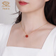 Chinese jewelry gold pendant for women 18k gold agate apple transfer bead pendant for girlfriend and wife Valentine's Day birthday gift 18k gold apple pendant