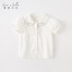 David Bella children's short-sleeved shirt girls' tops summer white shirt baby summer children's clothing cotton girls