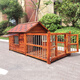 Dog House Outdoor Waterproof Solid Wood Dog House Medium and Large Dog Golden Retriever Dog House Rainproof Summer Outdoor Four Seasons Pet Villa 4XL with Yard Double Windows with Screen Package Installation