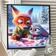Crazy Zoo City Digital Oil Painting Cute Cartoon Crazy Zoo City Digital Oil Painting Diy Coloring Drawing SJ13553 30*30cm Tightened Thickened Solid Wood Inner Frame + Outer Frame