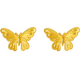 Saturday Blessing Yellow 18K Gold Earrings Butterfly Colored Gold Earrings Birthday Gift for Women C0913426 Pair
