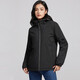 Woodpecker (TUCANO) plus velvet integrated jacket for women, single-layer outdoor autumn and winter mountaineering jacket jacket warm soft shell windbreaker 9930S obsidian black-women [solid color] 2XL