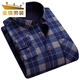 
Gold Shield (JINDUN) Autumn Men's Warm Shirt Plus Fleece Thickened Long Sleeve Casual Plaid Shirt Middle-aged and Elderly Daddy Clothing Men's Clothing Business HB677 (Style) 3XL Suitable for 160Jin [Jin equals 0.5 kg]-179Jin [Jin equals 0.5 kg]