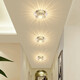 Dengquan creative LED downlight spotlight ceiling light living room corridor ceiling light crystal aisle light hole light entrance light balcony light LED3w white light concealed installation - opening 5-10cm