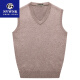 NVWNK Brand 100% Pure Gitre de laine pure Automne et Hiver en V V-Neck Vest Pullover Sweater sans manches Sweater d'âge moyen Viette en tricot moyen Gris foncé 2108 Modèles épaissis M 165 Taille [Recommandé 100-115jin [Jin est égal à 0,5 kg]]]