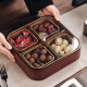 CRISTALGLASS dried fruit box melon seeds candy coffee table solid wood nut snack storage fruit plate living room home display refreshments new Chinese style Jinfu solid wood 4 grid single layer