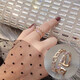 2024 new style zircon double-layer twist hollow ring, fashionable and versatile index finger jewelry, open adjustable ring, twist ring, silver