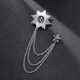 Mr. Ouyang men's personalized suit with tassel badge, guitar instrument jewelry chain brooch, twist ball brooch accessories, six-pointed star silver A11-304