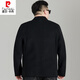 Pier Cardin large size double-sided wool coat for men's autumn and winter tweed coat plus fat plus larger men's clothing fat business wool suit dark gray 3XL (recommended 160-180Jin [Jin equals 0.5 kg])