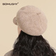 SOMUBAY (SOMUBAY) middle-aged and elderly hats for mothers, autumn and winter warm fashionable berets for grandmothers in winter wool cold-proof caps, Mocha single hat, one size fits all 56-58CM