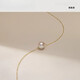 MHFDOakoya Seawater Pearl Passepartout Necklace Hesheng 18K Gold Perfect Round Highlight Akoya Natural Gold Color 8.5-9mm Freshwater Pearl Commuting Edition