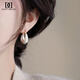 DAISY DREAM plain circle geometric large earrings for women light luxury niche design dripping glazed earrings and ear buckles 2025 new autumn and winter high-end earrings dripping glazed earrings