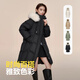 Bosideng winter down jacket for women, mid-length, removable hood, large fur collar, new national standard shopping mall jacket