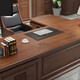 TONGTA Light luxury boss desk office desk solid wood new Chinese style high-end office desk and chair combination bookcase executive desk high-end boss office furniture 3.6m file cabinet 3600*420*2150