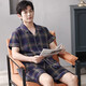 多俏美睡衣男士夏季纯棉短袖短裤半袖宽松加大码加肥家居服夏天薄款套装 TQ12111套装 XXXL