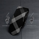 Seton Paul Kinne Herren formelle Kleidung Business Black Striped Silk Casual Hand-Punch-Anzug Shirt High-End-Brand-Geschenkbox Plaid Black-P722 Hand-Punch-Stil