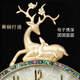
Kaiqin new Chinese style full copper wall clock with calendar living room home clock automatic radio wave clock wall brass wall clock copper large size 9273 calendar with luminous mica plate 1cm manual timing adjustment movement (10 years of protection)