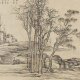 元倪瓒山树图古代山水画卷轴名画复仿古画中式挂画 元钱选芙蓉鸳鸯图12392 30X54厘米（喷绘画心尺寸） 装裱