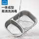 LOCK&LOCK baby meal tray 316L stainless steel food supplement tray kindergarten meal children's tableware two-part home eating tray