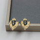 XIFEI, Herren -Mini -Kragen Pin Brosche, Legierung bemalte Ölkreuz -Krone -Schild Brosche, Anzugshemdzubehör, Kronschild Single