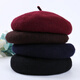 Ning Chai Beret Frauen Frühlings- und Herbst Winter Beret koreanische Pilze Frauenhut Atmungsfreie Kürbishut Imitation Wolle Wolle Wolle rot verstellbar 56-58 cm