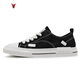 California Bull Brand Men's Shoes New Summer Casual Low-top Canvas Shoes Lightweight Breathable Board Shoes Fashion and Trendy Versatile Shoes Men's Black 39