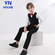Yinuofang Kinderanzug Weste Anzug Jungen Anzug Kleid Performance Kostüm Schwarz Weste Anzug 140 cm