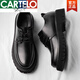 Zapatos de cuero de cartelo Business de cuero otoño para hombres tendencia informal de hombres británicos versátiles de cabeza grande draver gruesas zapatos clímax negro 6626 cuatro temporadas 41 calzado de cuero estándar tamaño