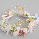 St. Xian children's garland headband headband pearl crown girl princess ancient style headdress performance flower girl accessories headband forest style Sudie style 1