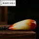 Hande Xinjiang Hotan jade seed material hand piece seed jade leather handle mutton fat jade white jade original leather real jade handle piece new handle