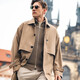 Mr. Cloth Half High Neck Colper Cardigan Cardigan Autumn Men's Rageves Chaqueta Knited Knited YS12352 Birch Green S (165)