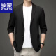 罗蒙（ROMON）夏季男士冰丝无痕防晒西服外套纯色弹力薄款西装上衣 卡其色 -718 5 【建议150-170斤】