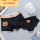 Dragon Pfirsichpaar Unterwäsche süße sexy pure sexy Spitzenpaar Doppelte Dessous Valentinstag Geschenk 723 Schwarz Frauen Stil L.