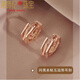 DL 1998 Fat Donglai same style 18k rose gold earrings for women 2025 new trendy Korean temperament internet celebrity rose gold