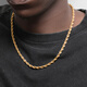 Fat Donglai same style men's 18k gold necklace gold twist chain 18K gold for men and women gold 5mm60cm