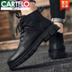 Cartelo Soft Leather Martin Boots Men's British Winter Winter Plus Velvet Engrosado Cotton Cotton Cotton Trabajo impermeable Botas de cuero alto 39 39