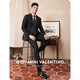卓凡尼·华伦天奴（GIOVANNI VALENTINO）纯羊毛挺括休闲西服男款轻商务春季西装外套男士双开叉 黑色 M