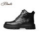 J.Benato [Buque insignia de la marca] Botas de cuero para hombres Botas de cuero para hombres Genuine Leather Men's Gen Velvet Boots Martin de suela gruesa cálida NUEVO Winter Style Black 40