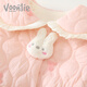 Fanli baby clothes winter clothes newborn baby girl onesie plus velvet clamp cotton yarn out to hug winter cotton clothes M3894 pink 90cm
