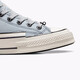 Converse men's and women's shoes Chuck70 HackedHeel stacked canvas shoes A07983C silver size 36