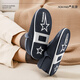 Aokang (Aokang) winter bag heel cotton slippers men's new Baotou large size waterproof anti-slip warm PU leather cotton shoes for women autumn and winter old people navy blue plus velvet splash-proof 42-43 suitable for sizes 41-42