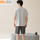 
Modal ice silk pajamas men in summer round neck short sleeve casual teenager men can wear home clothes suits outside 09M15606 XL 120-140Jin [Jin equals 0.5 kg]
