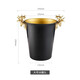 VINOS creative stainless steel ice bucket household small ice bucket champagne bucket bar KTV commercial large ice bucket gift deer head black 5L + ice clip
